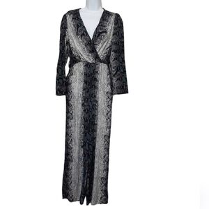 Angie snake printed women casual jumpsuit S gray vacation y2k retro lagenlook